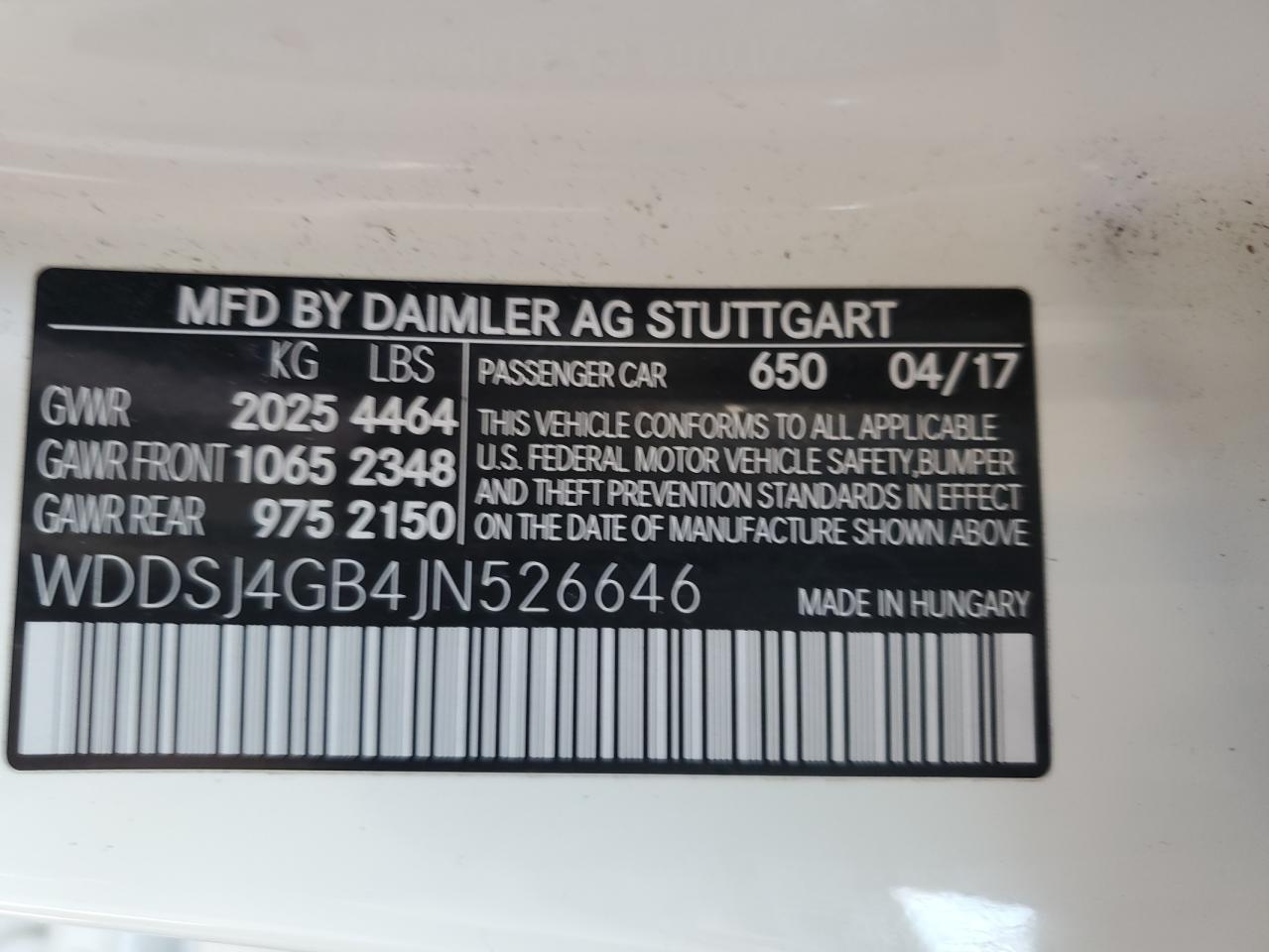 2018 Mercedes-Benz CLA-klasse VIN WDDSJ4GB4JN526646 Copart auction photo, minor dent/scratches damage thumbnail 12