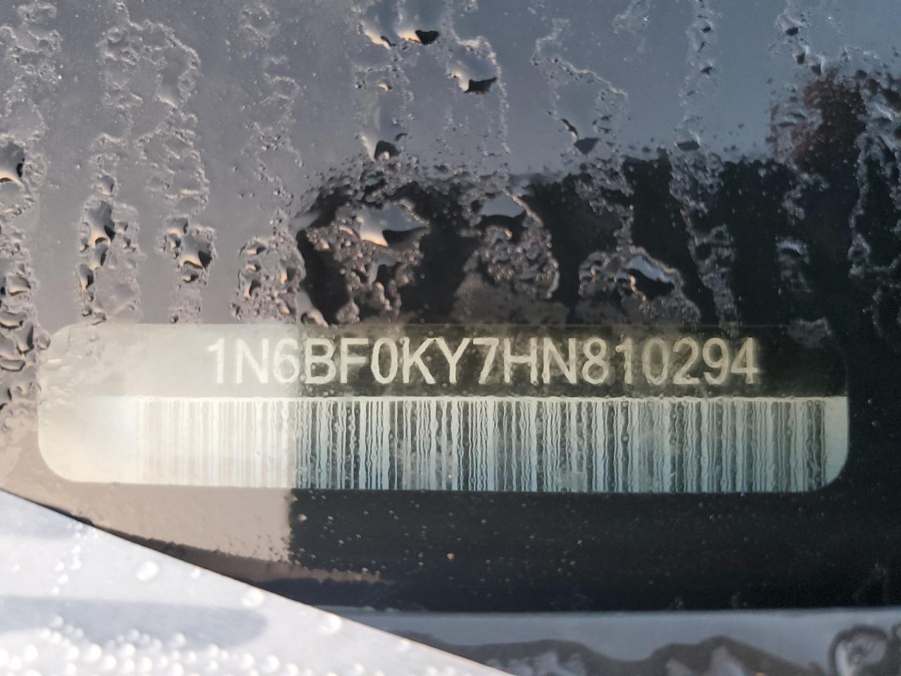 2017 Nissan NV VIN 1N6BF0KY7HN810294 Copart auction photo, water/flood damage thumbnail 13