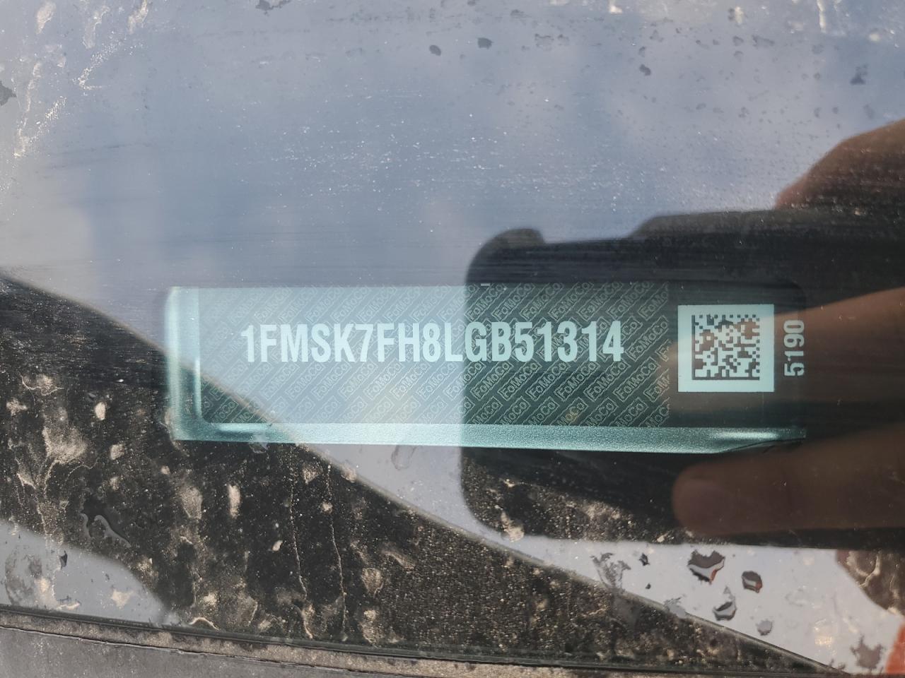 2020 Ford Explorer VIN 1FMSK7FH8LGB51314 Copart auction photo, side / minor dent/scratches damage thumbnail 16