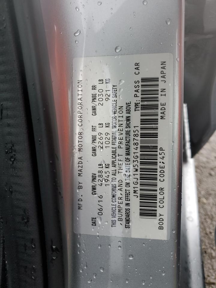 2016 Mazda 6 VIN JM1GJ1W53G1487851 Copart auction photo, front end damage thumbnail 12