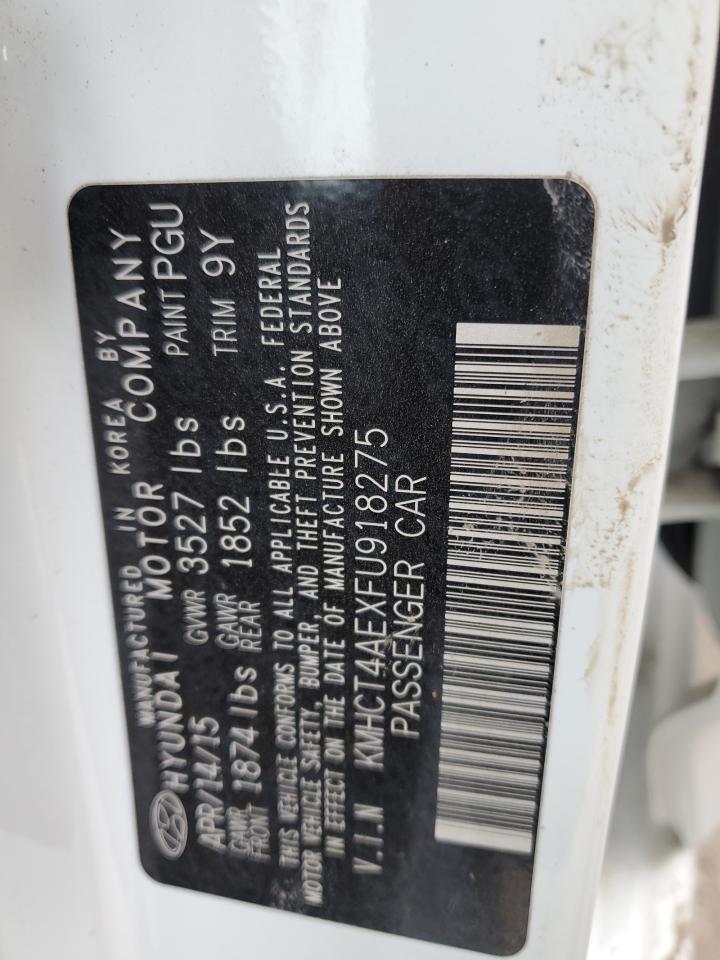 2015 Hyundai Accent VIN KMHCT4AEXFU918275 Copart auction photo, front end damage thumbnail 14