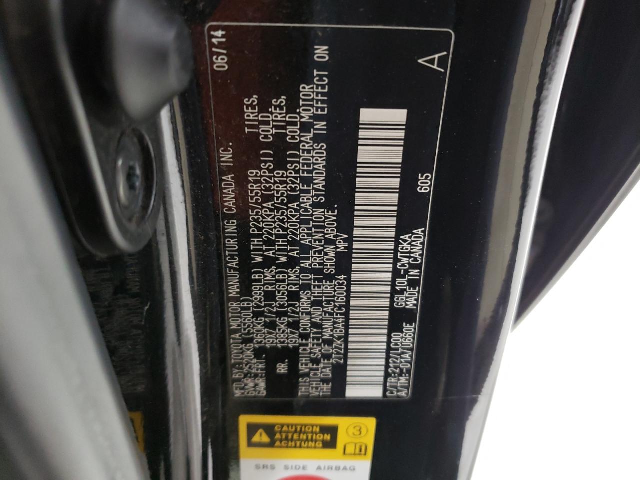 2015 Lexus RX VIN 2T2ZK1BA4FC160034 Copart auction photo, front end damage thumbnail 16