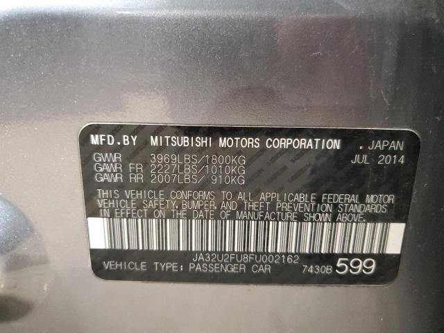 2015 Mitsubishi Lancer VIN JA32U2FU8FU002162 Copart auction photo, front end / side damage thumbnail 12