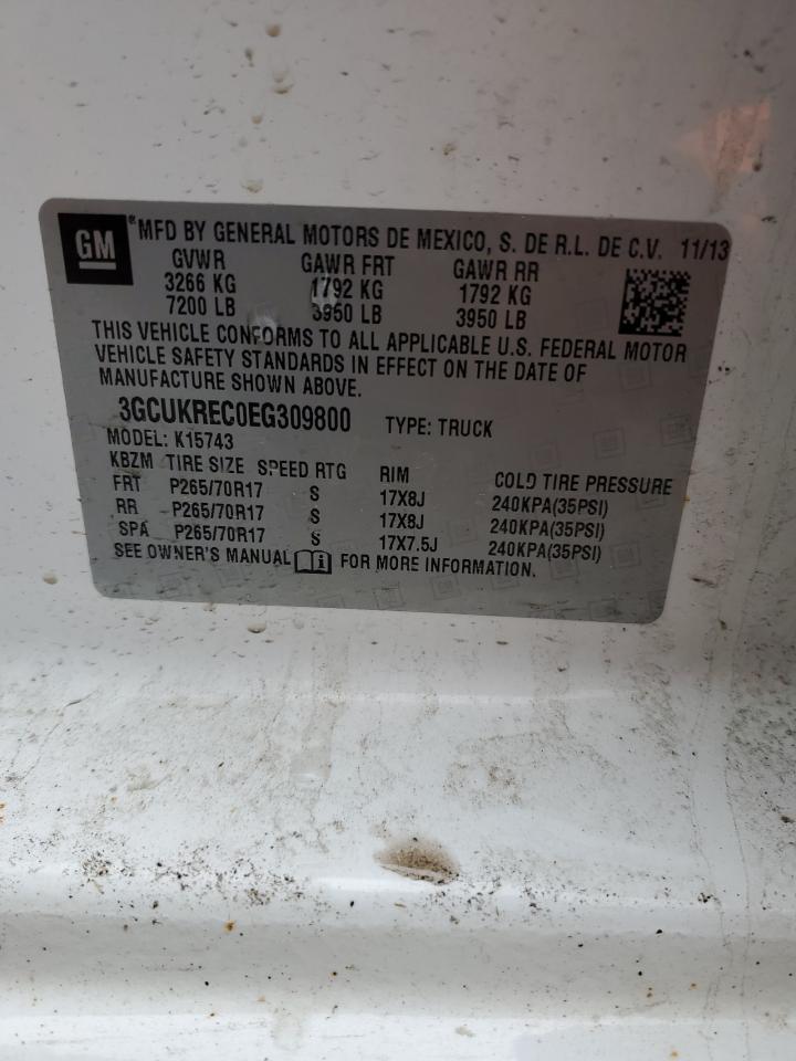 2014 Chevrolet Silverado VIN 3GCUKREC0EG309800 Copart auction photo, all over damage thumbnail 15