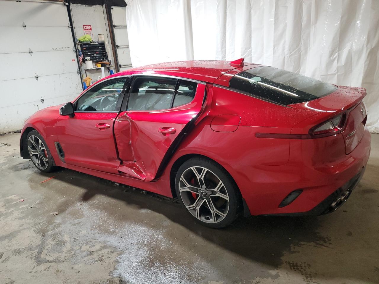 2019 KIA Stinger VIN KNAE35LC7K6044512 Copart auction photo, side / front end damage thumbnail 2