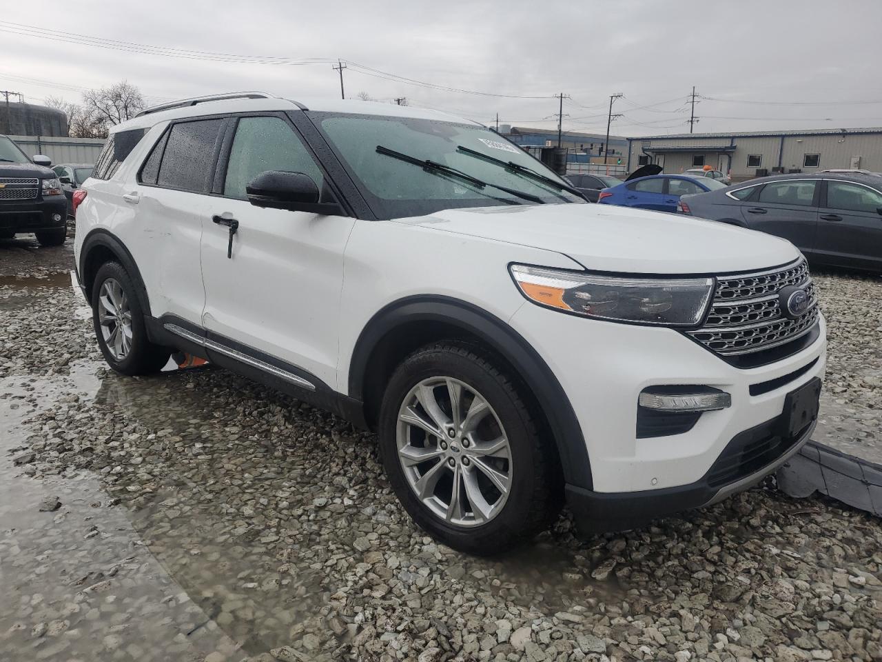 2021 Ford Explorer VIN 1FMSK8FH4MGB36591 Copart auction photo, front end / side damage thumbnail 4