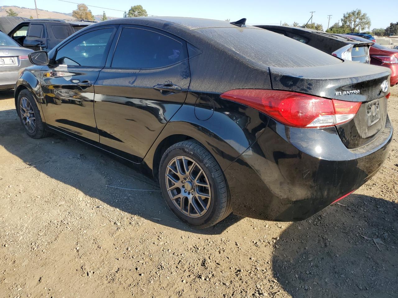 2013 Hyundai Elantra VIN KMHDH4AE7DU822154 Copart auction photo, vandalism damage thumbnail 2