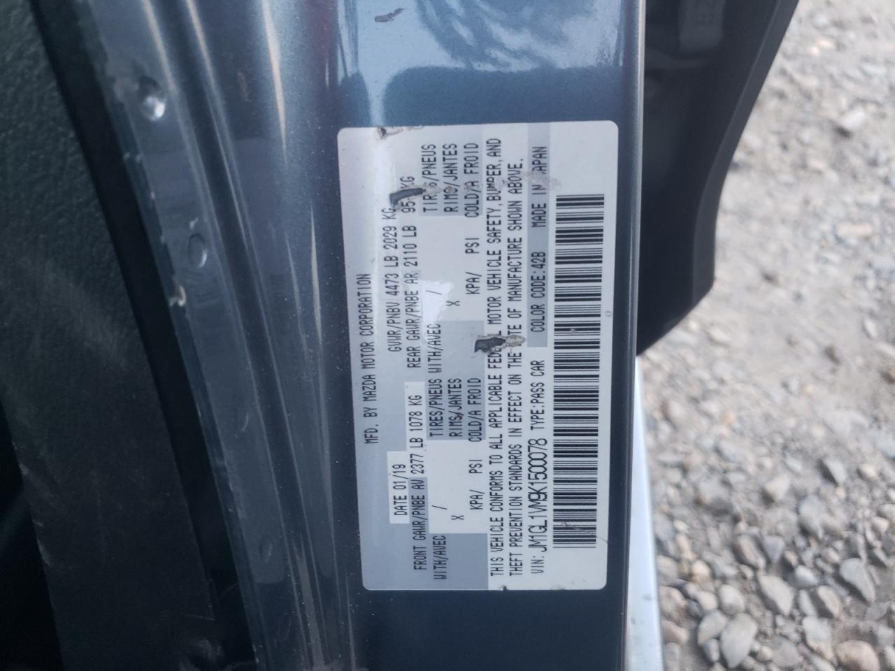 2019 Mazda 6 VIN JM1GL1VM9K1500078 Copart auction photo, front end damage thumbnail 13