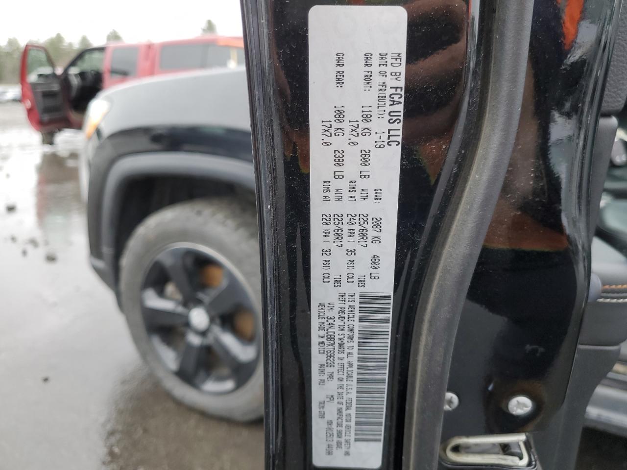 2019 Jeep Compass VIN 3C4NJDBB7KT696239 Copart auction photo, rear end / undercarriage damage thumbnail 13