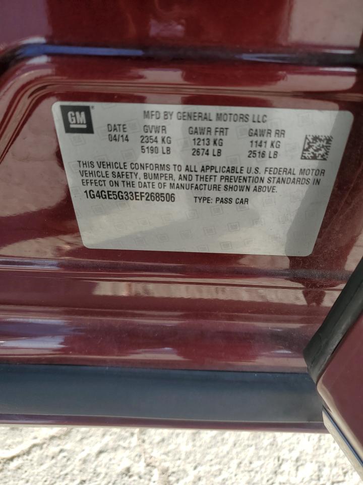 2014 Buick LaCrosse VIN 1G4GE5G33EF268506 Copart auction photo, rear end damage thumbnail 12