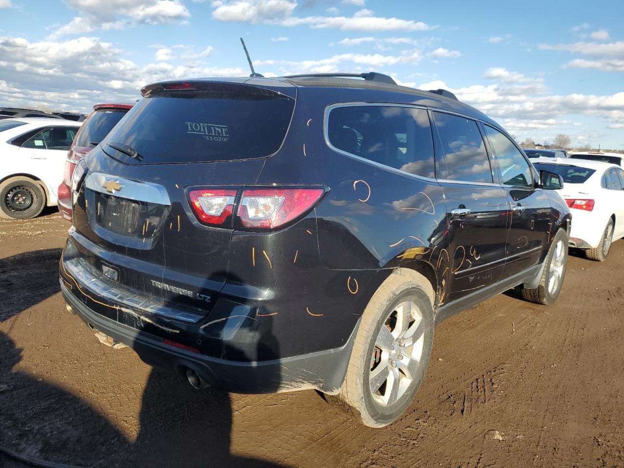2013 Chevrolet Traverse VIN 1GNKRLKD2DJ138646 Copart auction photo, front end / minor dent/scratches damage thumbnail 3