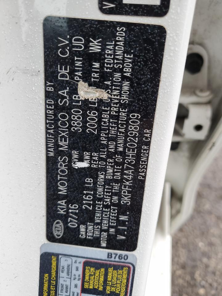 2017 KIA Forte VIN 3KPFK4A73HE029809 Copart auction photo, front end damage thumbnail 12