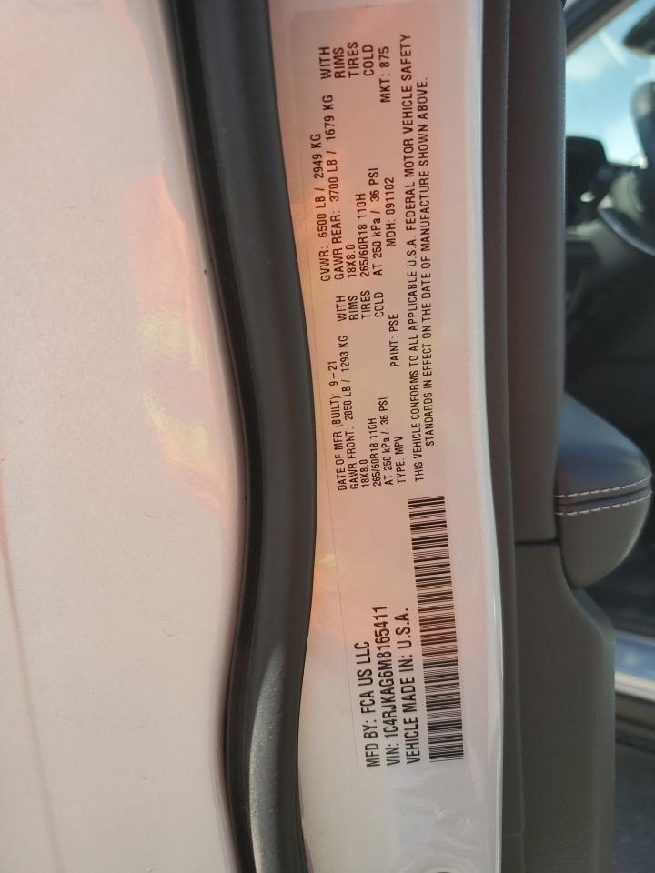 2021 Jeep Grand Cherokee VIN 1C4RJKAG6M8165411 Copart auction photo, rear end / undercarriage damage thumbnail 14