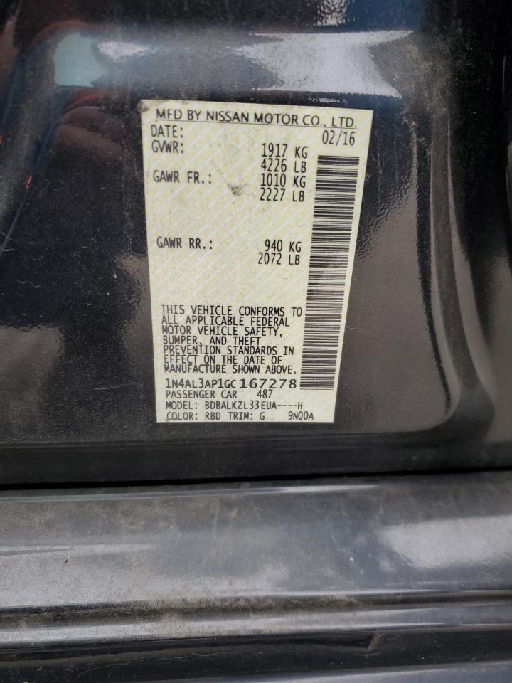 2016 Nissan Altima VIN 1N4AL3AP1GC167278 Copart auction photo, front end damage thumbnail 12