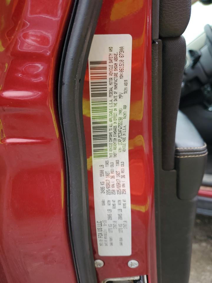 2015 Jeep Grand Cherokee VIN 1C4PJMCS4FW755190 Copart auction photo, front end / side damage thumbnail 13