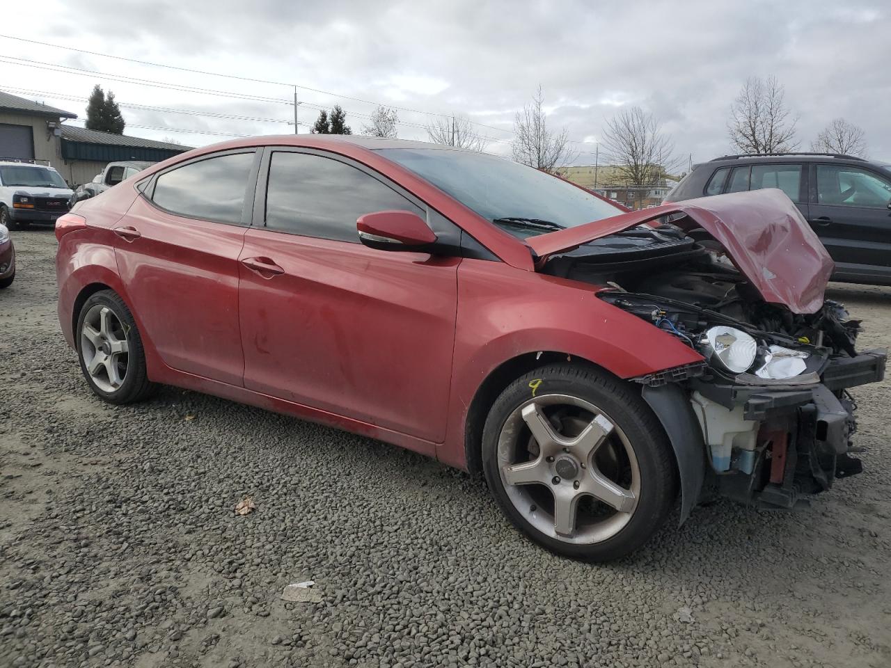 2012 Hyundai Elantra VIN KMHDH4AE6CU314840 Copart auction photo, front end damage thumbnail 4