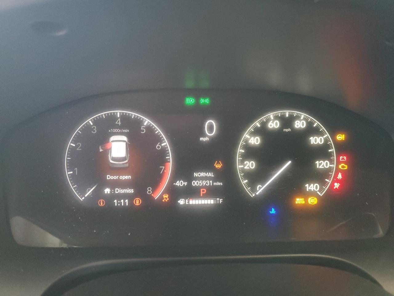 2024 Honda HR-V VIN 3CZRZ1H79RM738968 Copart auction photo, front end / side damage thumbnail 9