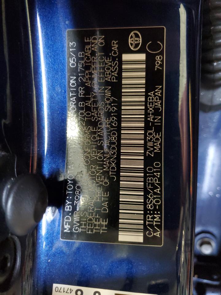 2013 Toyota Prius VIN JTDKN3DU8D1691917 Copart auction photo, front end damage thumbnail 13
