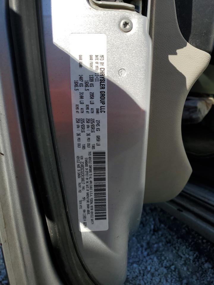 2012 Dodge Caravan VIN 2C4RDGCG2CR190617 Copart auction photo, all over / mechanical damage thumbnail 13