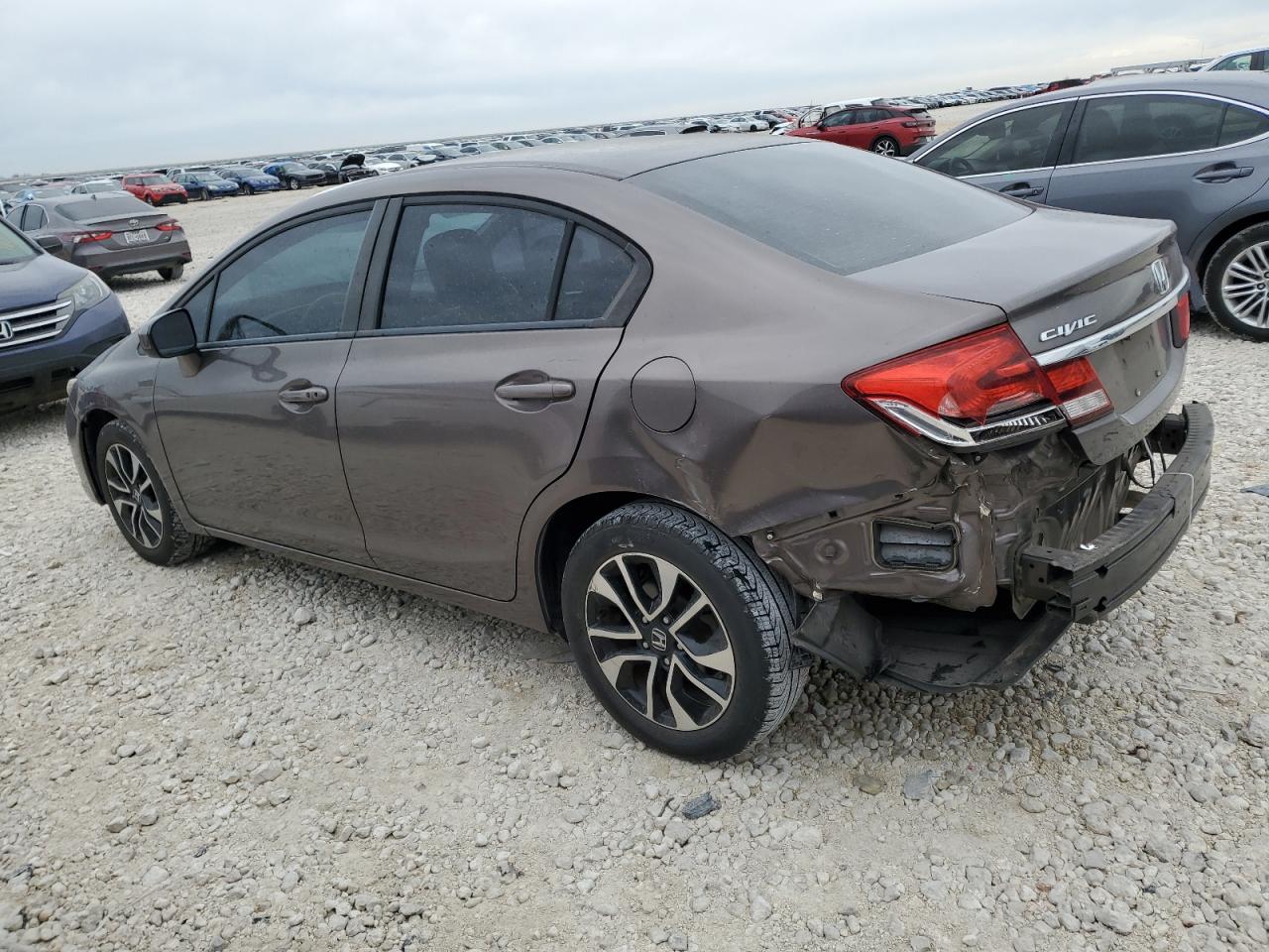 2013 Honda Civic VIN 2HGFB2F55DH586572 Copart auction photo, rear end damage thumbnail 2