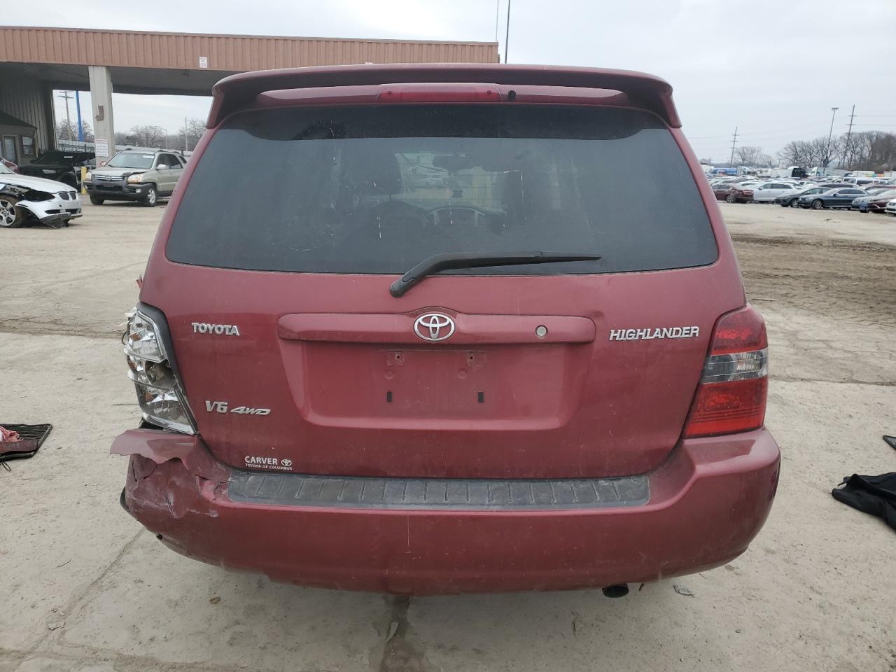 2006 Toyota Highlander VIN JTEEP21A360178428 Copart auction photo, front end / rear end damage thumbnail 6