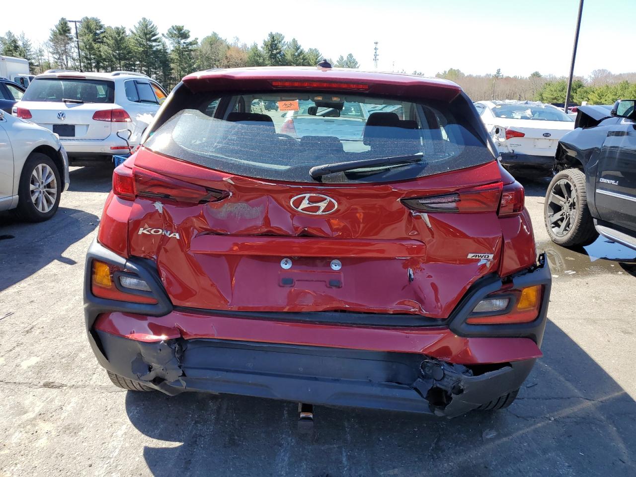 2021 Hyundai Kona VIN KM8K1CAA6MU718256 Copart auction photo, all over damage thumbnail 6