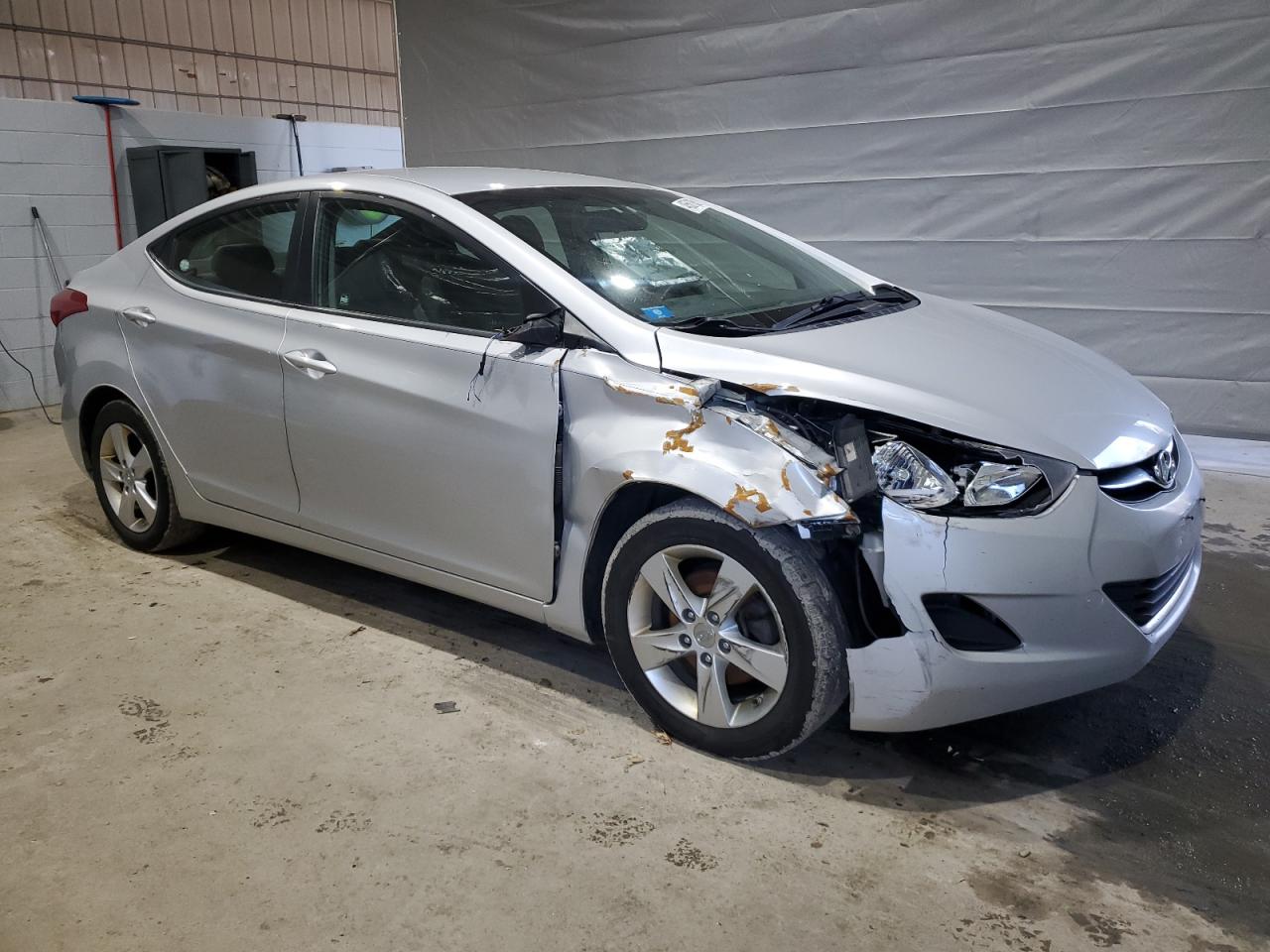 2013 Hyundai Elantra VIN KMHDH4AE2DU859712 Copart auction photo, front end / side damage thumbnail 4