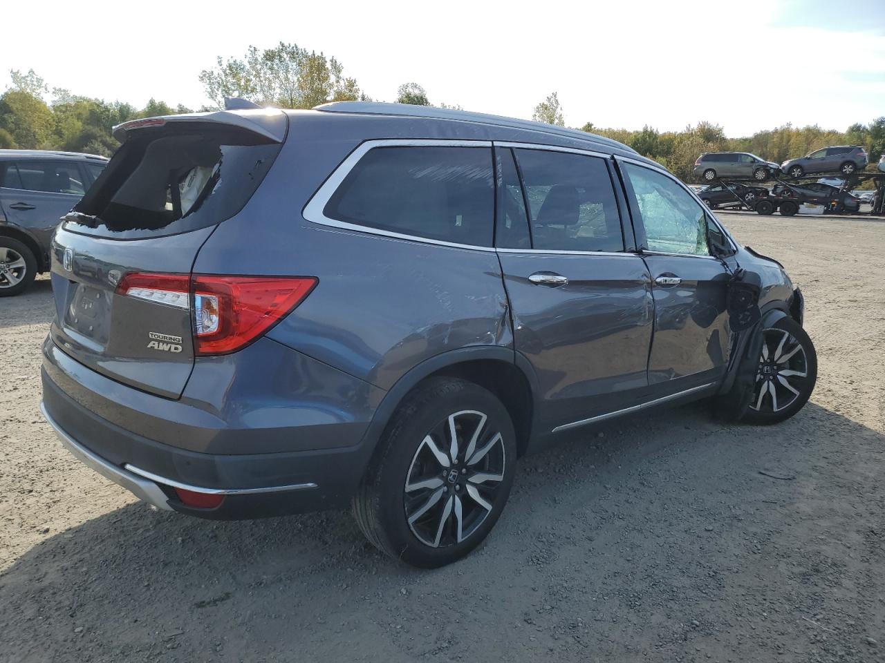 2021 Honda Pilot VIN 5FNYF6H94MB032299 Copart auction photo, rollover damage thumbnail 3