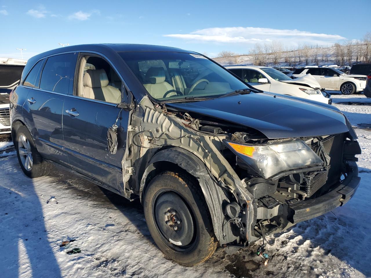 2011 Acura MDX VIN 2HNYD2H29BH507402 Copart auction photo, front end / side damage thumbnail 4