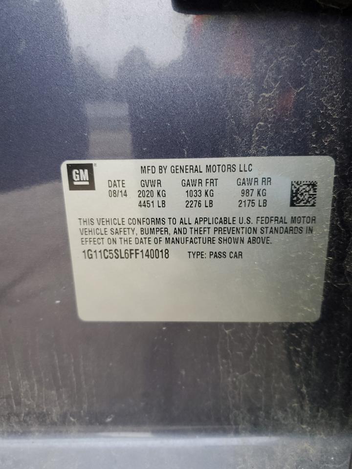 2015 Chevrolet Malibu VIN 1G11C5SL6FF140018 Copart auction photo, front end / rear end damage thumbnail 12