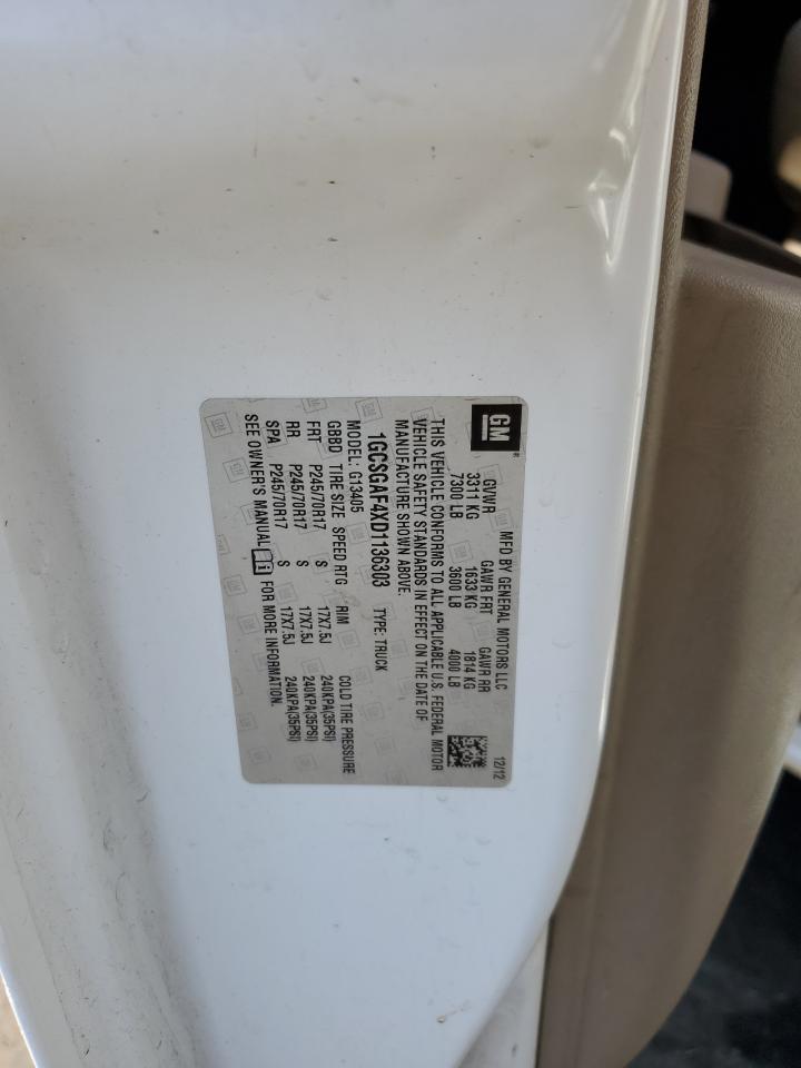 2013 Chevrolet Express VIN 1GCSGAF4XD1136303 Copart auction photo, front end damage thumbnail 13
