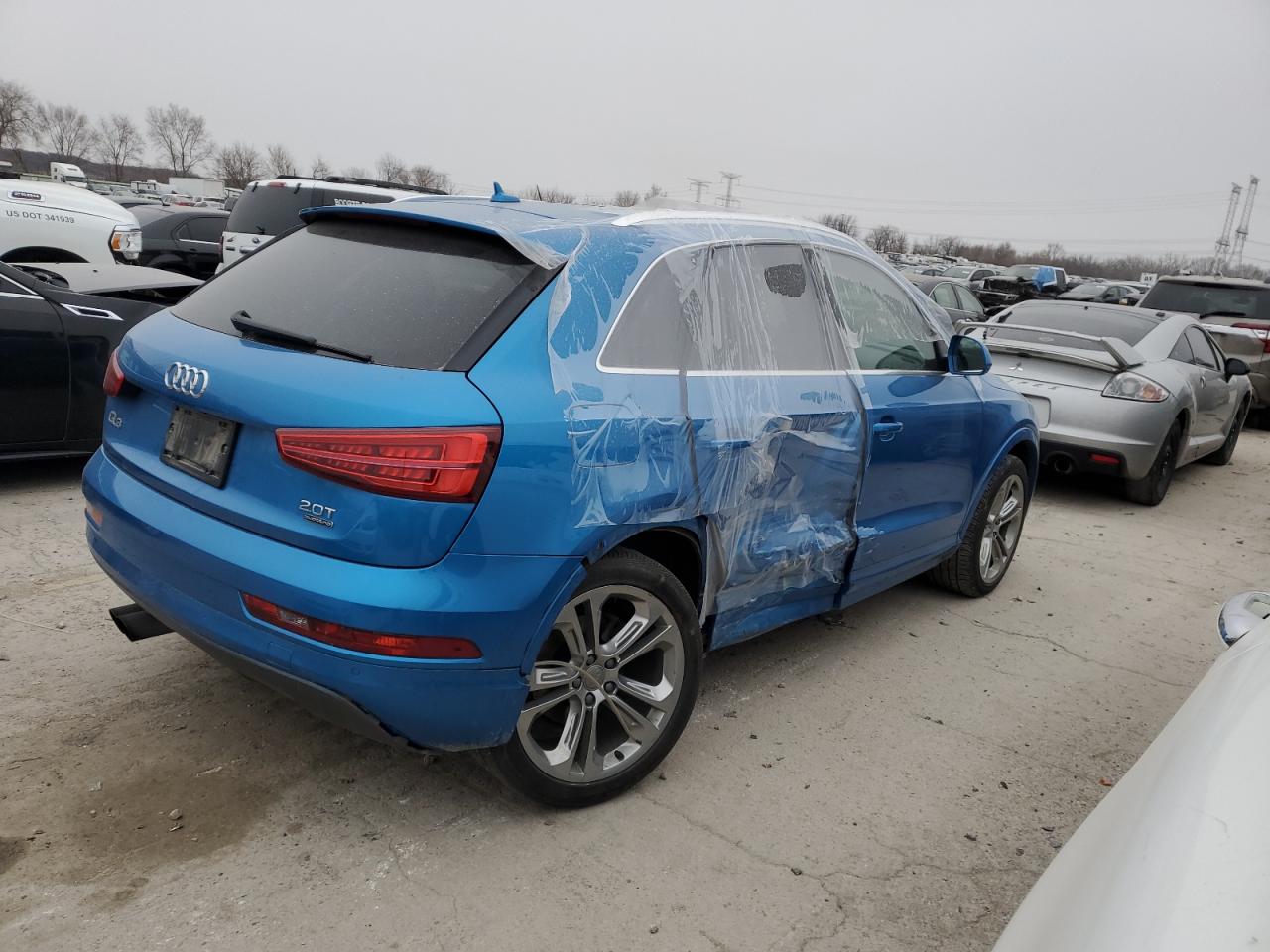 2017 Audi Q3 VIN WA1JCCFS4HR001935 Copart auction photo, side damage thumbnail 3