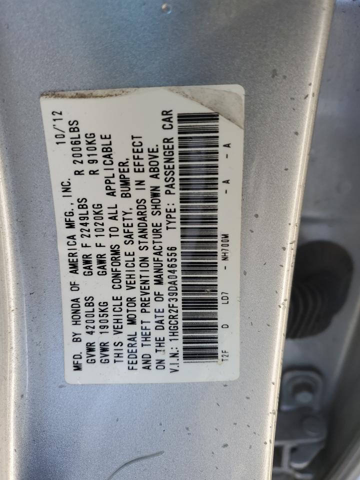 2013 Honda Accord VIN 1HGCR2F39DA046556 Copart auction photo, rear end / side damage thumbnail 13