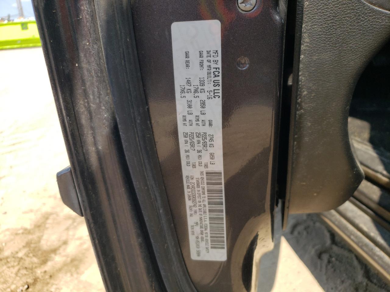 2016 Dodge Caravan VIN 2C4RDGCG3GR362742 Copart auction photo, biohazard/chemical / all over damage thumbnail 13