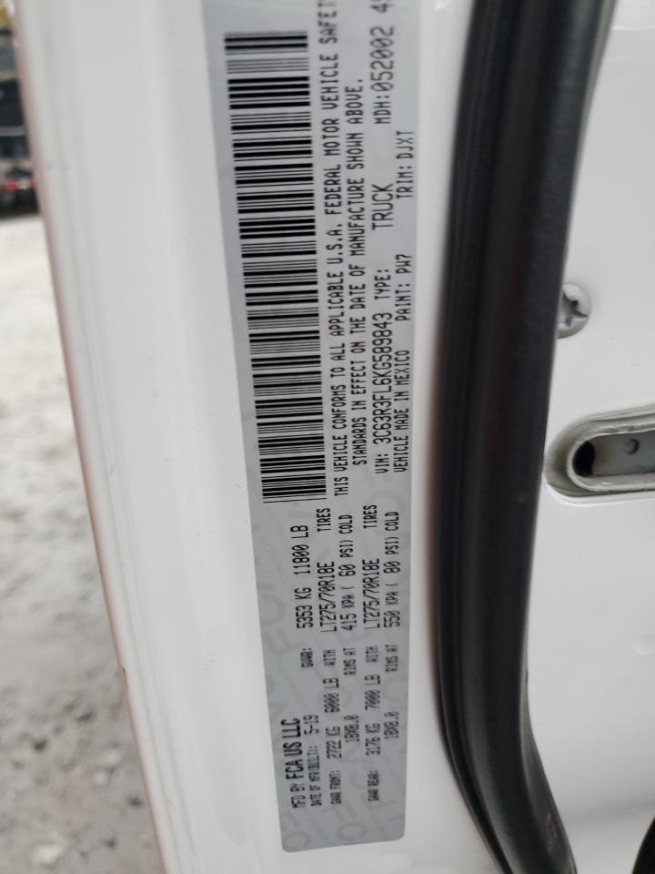 2019 RAM 3500 VIN 3C63R3FL6KG589843 Copart auction photo, front end damage thumbnail 14