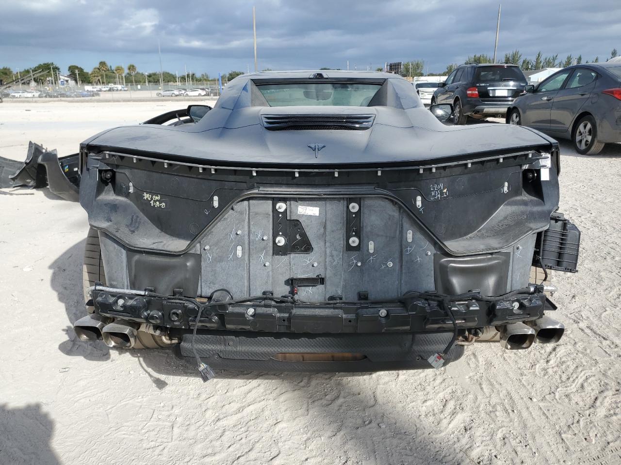2021 Chevrolet Corvette VIN 1G1YB3D44M5125113 Copart auction photo, front end / rear end damage thumbnail 6