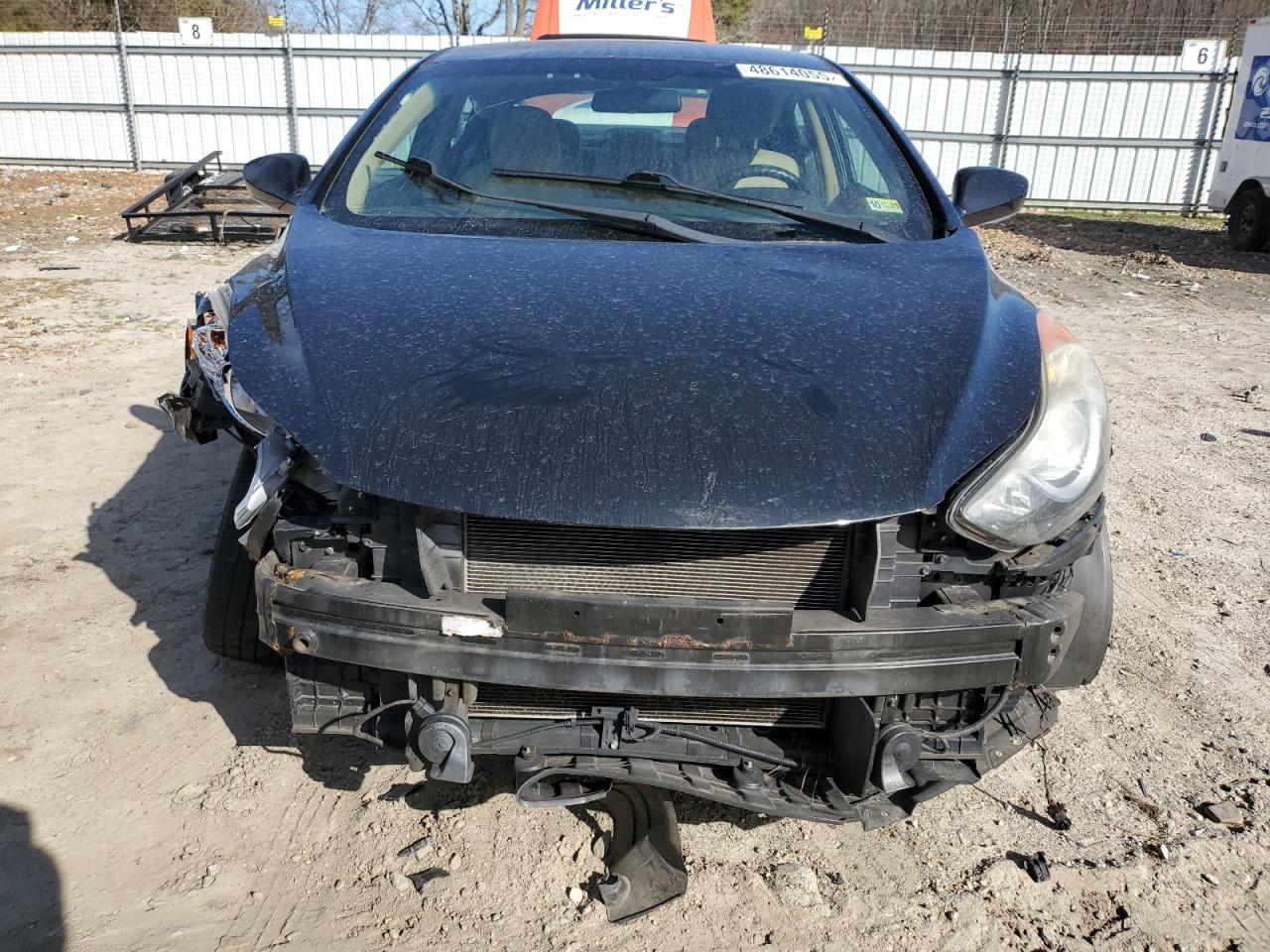 2013 Hyundai Elantra VIN 5NPDH4AE9DH388396 Copart auction photo, front end / side damage thumbnail 5