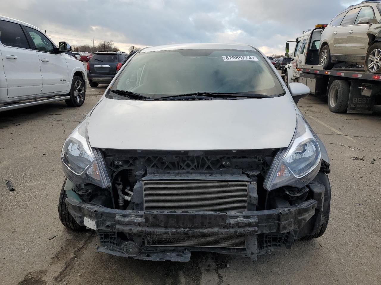 2013 KIA Rio VIN KNADM4A37D6183225 Copart auction photo, all over / undercarriage damage thumbnail 5