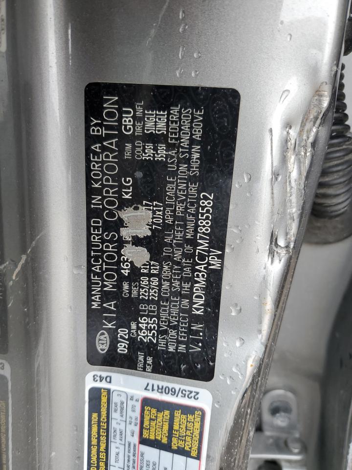 2021 KIA Sportage VIN KNDPM3AC7M7885582 Copart auction photo, side / front end damage thumbnail 15