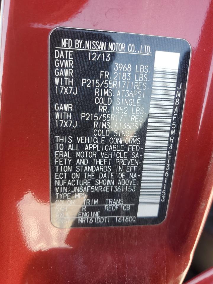 2014 Nissan Juke VIN JN8AF5MR4ET361153 Copart auction photo, front end damage thumbnail 15
