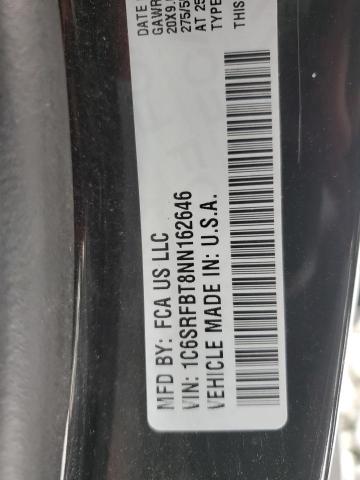2022 RAM 1500 VIN 1C6SRFBT8NN162646 Copart auction photo, front end / side damage thumbnail 12