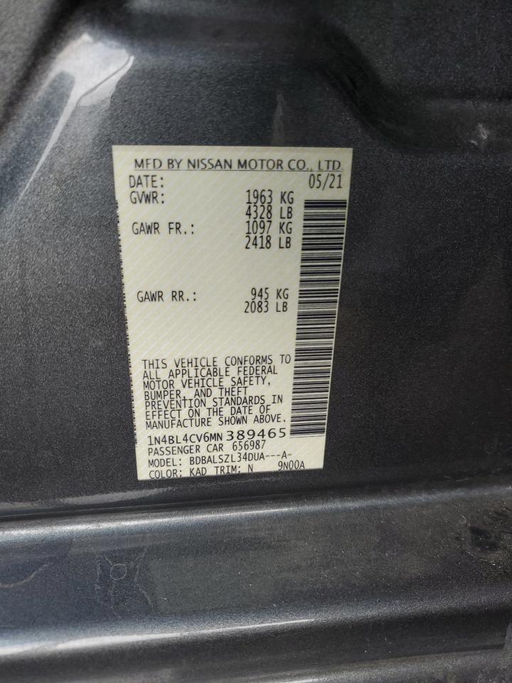 2021 Nissan Altima VIN 1N4BL4CV6MN389465 Copart auction photo, front end damage thumbnail 15