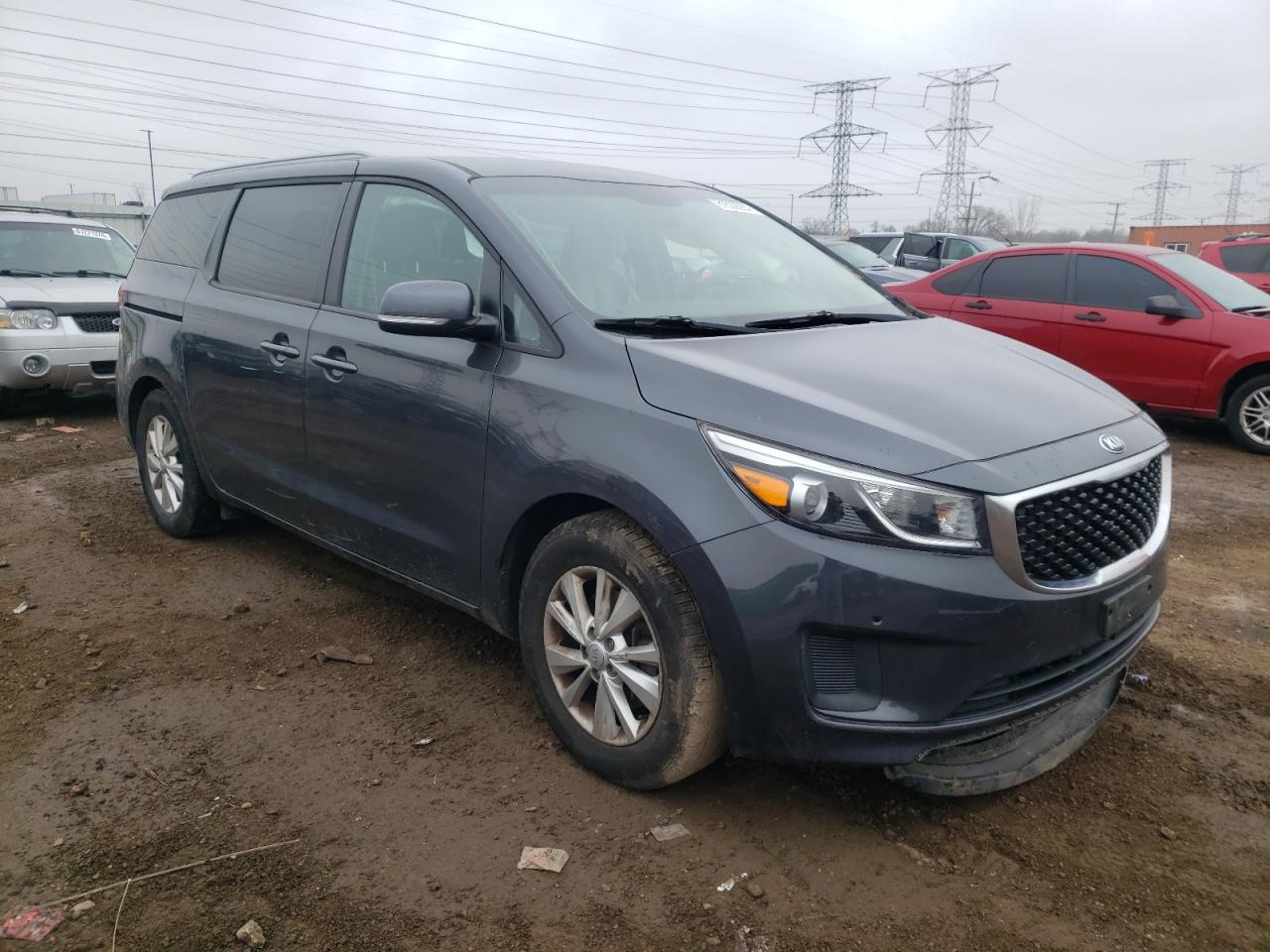 2017 KIA Sedona VIN KNDMB5C19H6329091 Copart auction photo, side / front end damage thumbnail 4