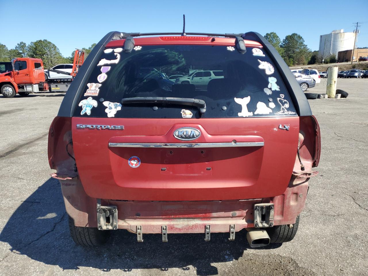 2008 KIA Sportage VIN KNDJF724687519455 Copart auction photo, rear end damage thumbnail 6