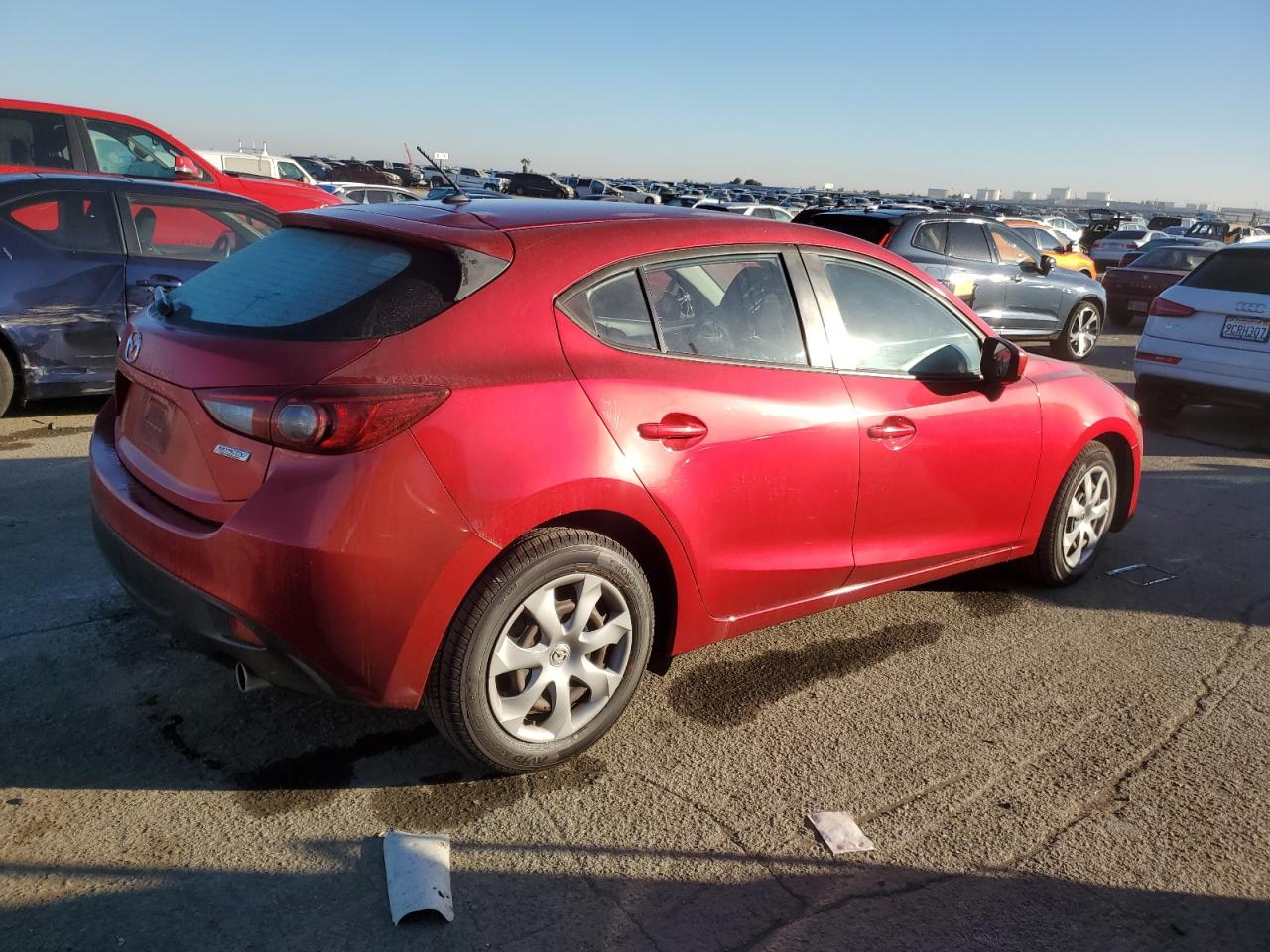 2014 Mazda 3 VIN JM1BM1K71E1165389 Copart auction photo, side damage thumbnail 3