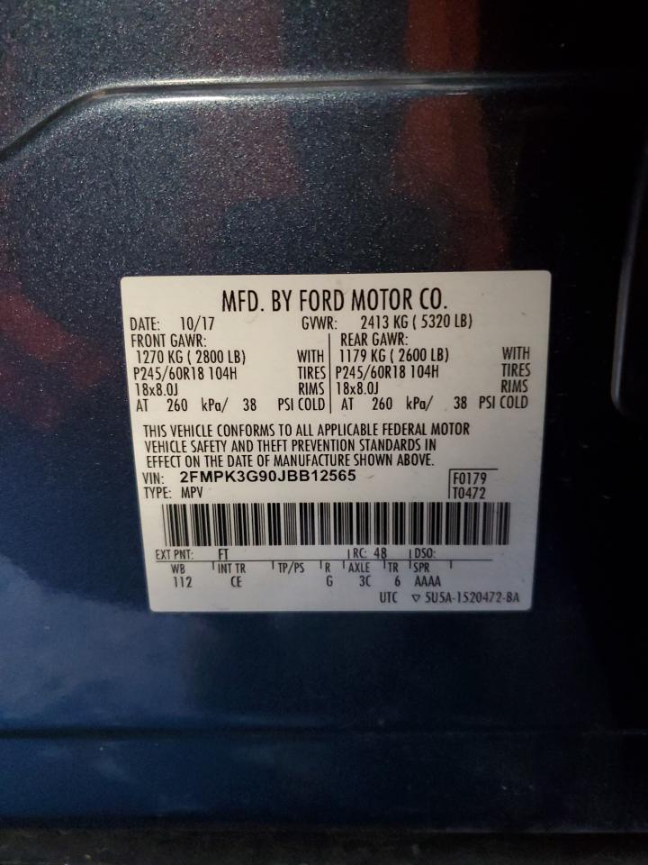 2018 Ford Edge VIN 2FMPK3G90JBB12565 Copart auction photo, all over damage thumbnail 16
