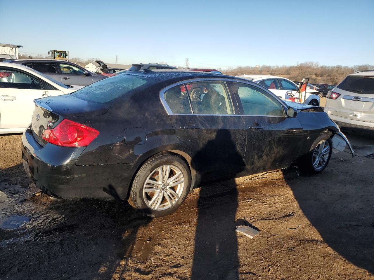 2015 Infiniti Q40 VIN JN1CV6AR2FM524088 Copart auction photo, front end damage thumbnail 3