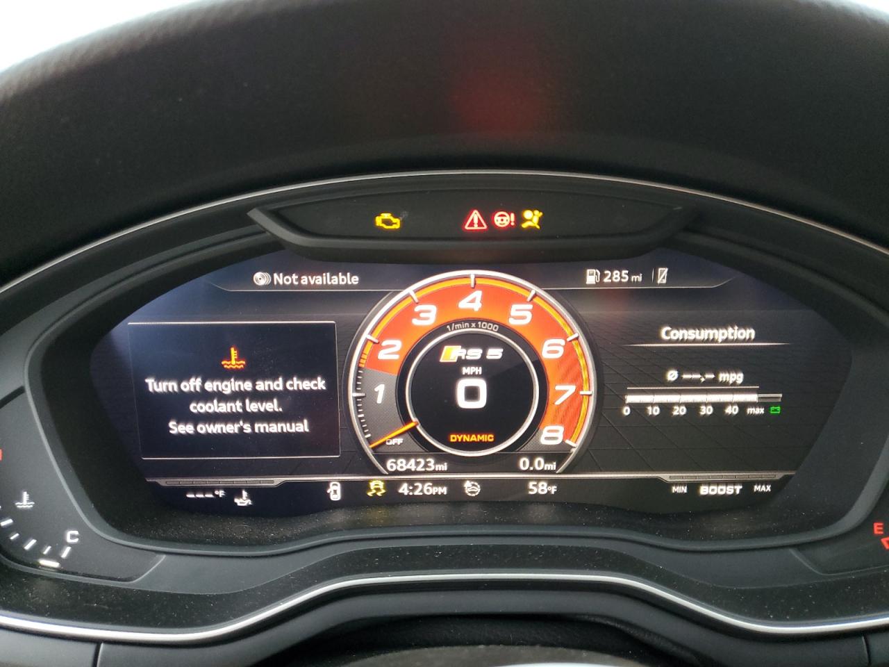 2019 Audi RS5 VIN WAUB4CF5XKA016119 Copart auction photo, front end damage thumbnail 9