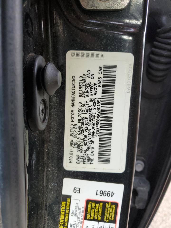 2010 Pontiac Vibe VIN 5Y2SP6E8XAZ401851 Copart auction photo, front end / side damage thumbnail 12