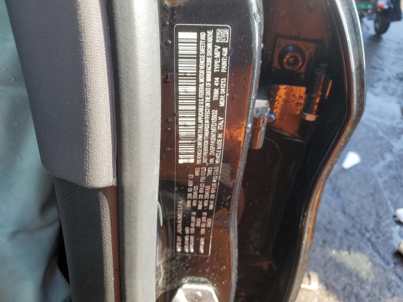 2021 Alfa Romeo Stelvio VIN ZASPAKBN5M7D15932 Copart auction photo, front end damage thumbnail 13